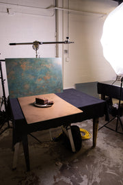 Bessie Bakes Super-Thin Turquoise and Copper Plaster Replicated Photography Backdrop 2 Feet Wide x 3 Feet Long