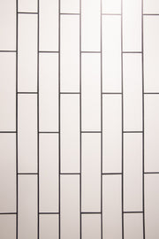 Bessie Bakes White Subway Tile with Black Grout Replicated Photography Backdrop 2 Feet Wide x 3 Feet Long 3 mm Thick