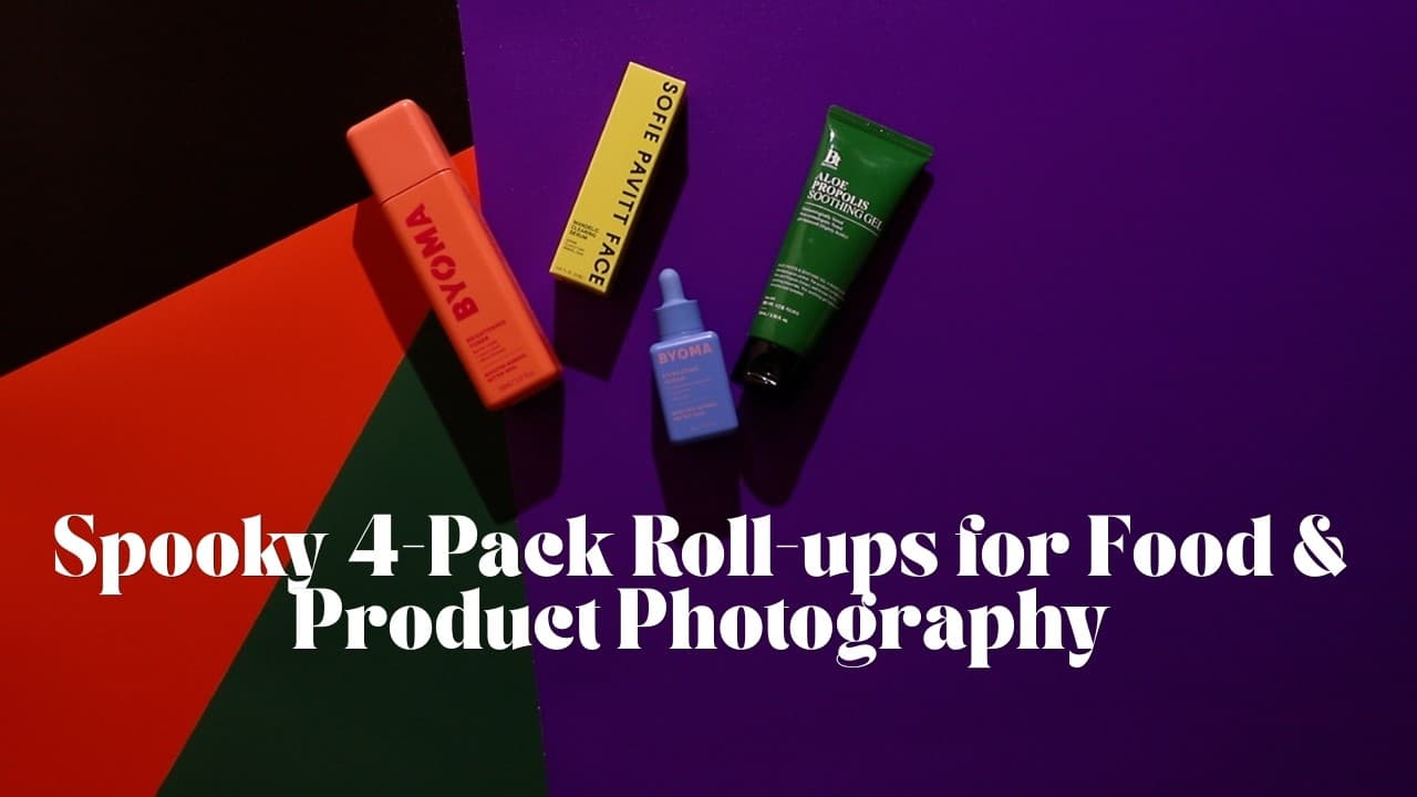 "Spooky 4-Pack" Halloween-Inspired Solid Color Roll-ups for Food and Product Photography