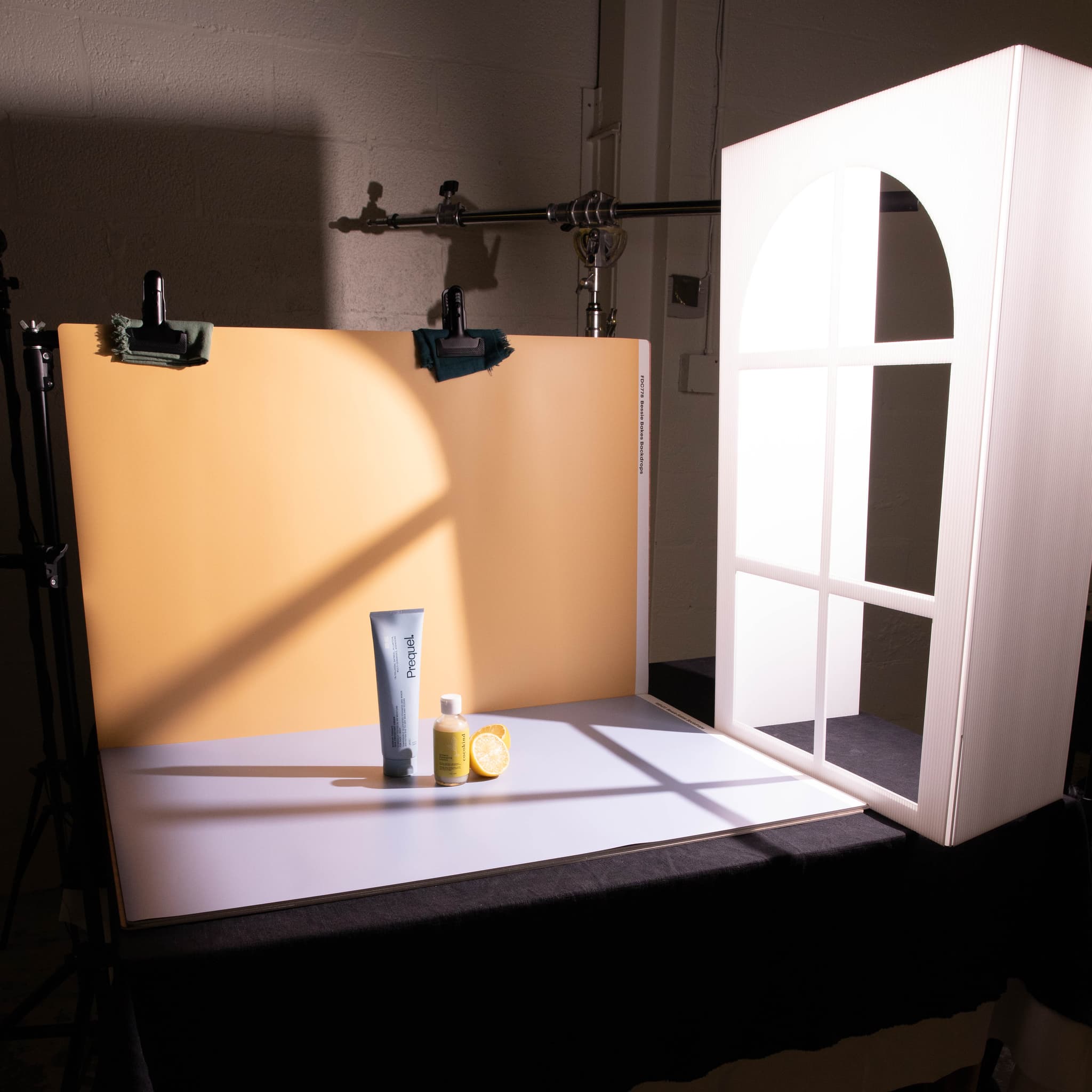Arched window shadow effect on photography backdrop