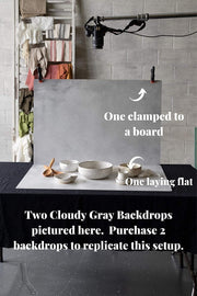 Bessie Bakes Cloudy Gray Replicated Photography Backdrop 2 Feet Wide x 3 Feet Long 3 mm Thick