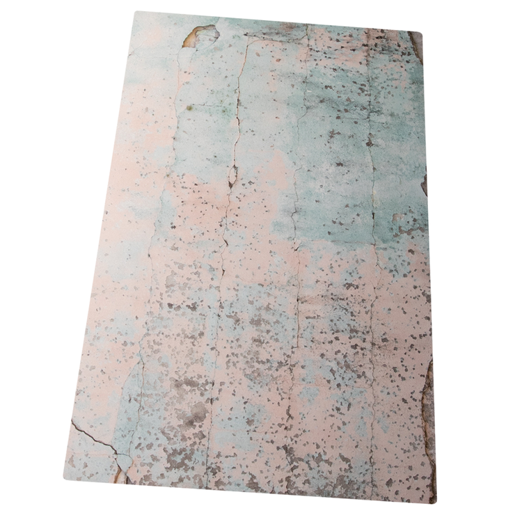 Bessie Bakes Super-Thin & Pliable Weathered Aqua & Peach Replicated Photography Backdrop 2 Feet Wide x 3 Feet Long