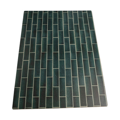 Bessie Bakes Green Subway Tile with White Grout Replicated Photography Backdrop 2 Feet Wide x 3 Feet Long 3 mm Thick