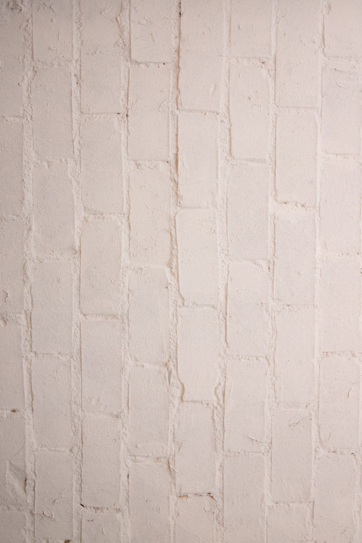 Bessie Bakes Super-Thin & Pliable Imperfect White Brick Replicated Photography Backdrop 2 Feet Wide x 3 Feet Long