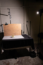 Bessie Bakes Mustard Yellow Brick Replicated Photography Backdrop 2 Feet Wide x 3 Feet Long 3 mm Thick