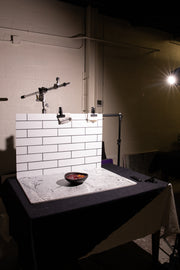Bessie Bakes White Subway Tile with Black Grout Replicated Photography Backdrop 2 Feet Wide x 3 Feet Long 3 mm Thick