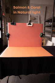 Bessie Bakes Grapefruit & Coral Solid Color Roll-Up 2 Feet x 3 Feet Photography Backdrops 3 Pack