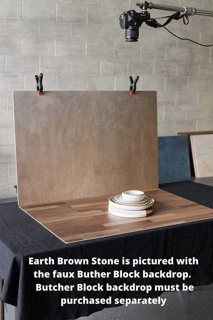 Bessie Bakes Earth Brown Stone Replicated Photography Backdrop 2 Feet Wide x 3 Feet Long 3 mm Thick