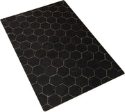 Bessie Bakes Super-Thin & Pliable Black Hexagon Moroccan Tiles with Gold Lines Replicated Photography Backdrop 2 Feet Wide x 3 Feet Long