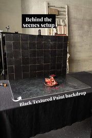 Bessie Bakes Black Square Moroccan Tiles with Gold Lines Replicated Photography Backdrop 2 Feet Wide x 3 Feet Long 3 mm Thick