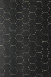 Bessie Bakes Black Hexagon Moroccan Tiles with Gold Lines Replicated Photography Backdrop 2 Feet Wide x 3 Feet Long 3 mm Thick
