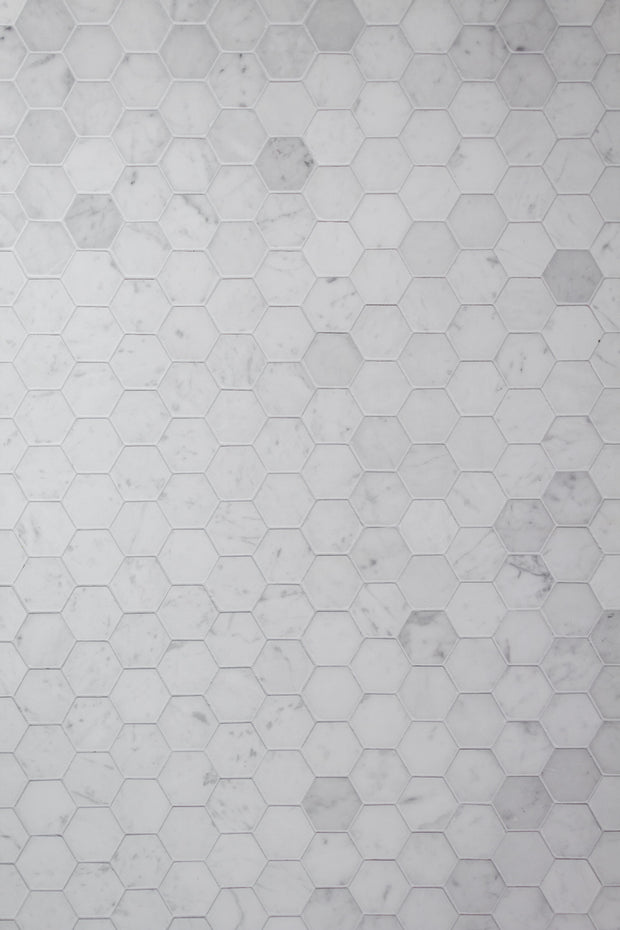 Super-Thin Marble Hexagon Tile Replica Photography Backdrop