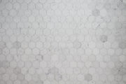 Super-Thin Marble Hexagon Tile Replica Photography Backdrop horizontal