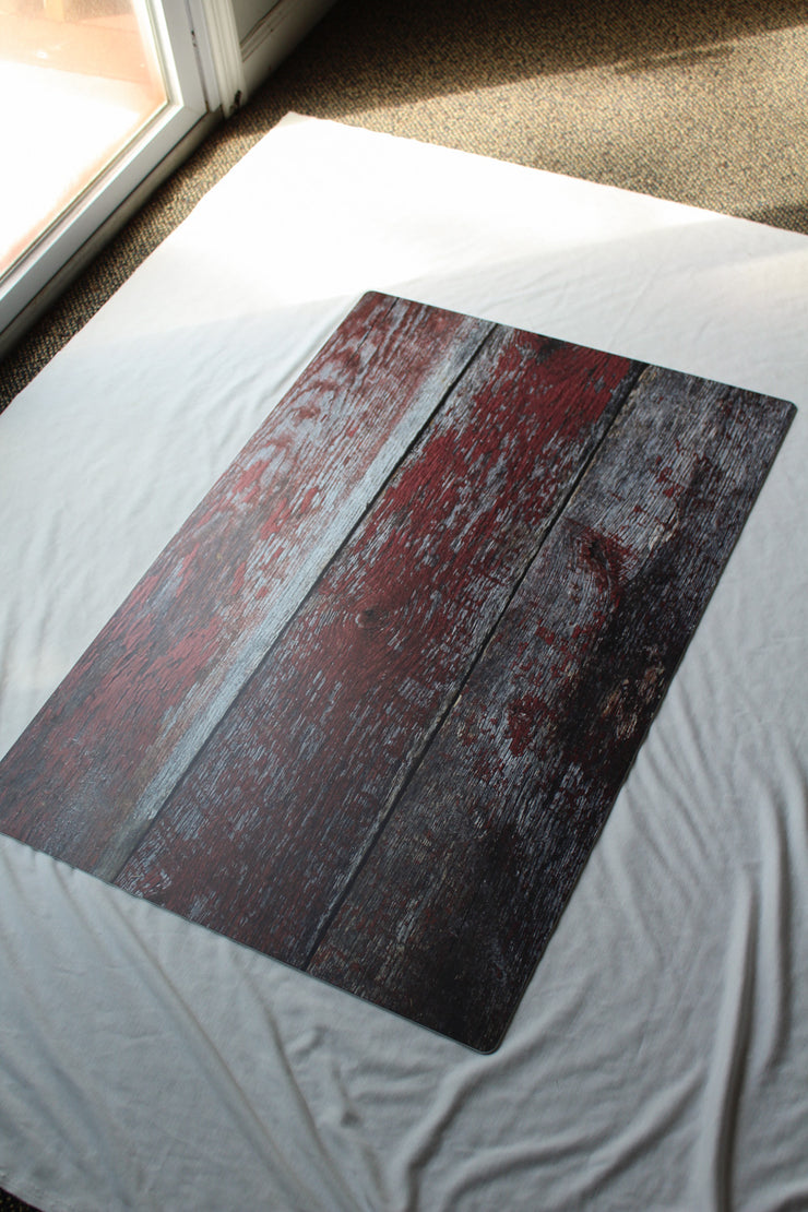 Aged Red Reclaimed Barn Wood Photography Backdrop 2 ft x 3ft board | 3 mm thick behind the scenes