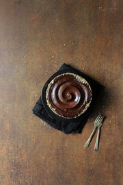 Rusty Metal Photography Backdrop 2 ft x 3ft board with chocolate cake
