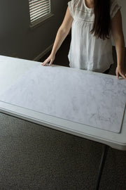 Subtle Gray Marble Photography Backdrop 2 ft x 3ft board behind the scenes