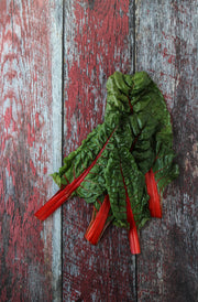 Aged Red Reclaimed Barn Wood Photography Backdrop 2 ft x 3ft board | 3 mm thick with Swiss chard
